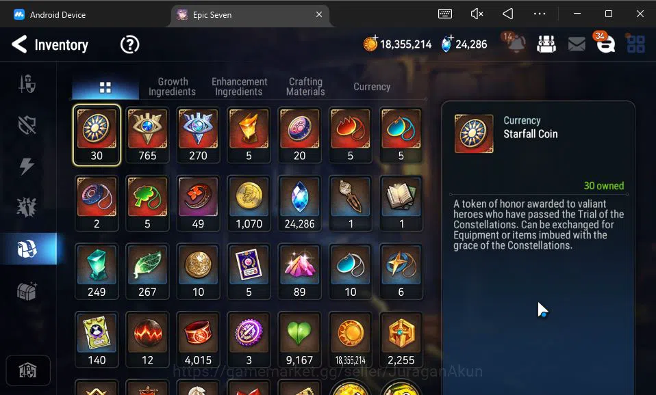 Epic Seven Accounts High-End Global Unverif|11 ML (Empryn Ilynav,Boss Arunka,PC Flan,etc)+AFSoak Flan,Yufine,Etc|PoH ON|24K 11