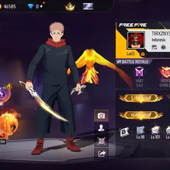 Free Fire Accounts Indonesia|Evo Gun:Woodpecker-MajesticProwler|M1887-MambaGnaw|BunnyBackpackLv.3|Yuji Itadori Bundle|Check