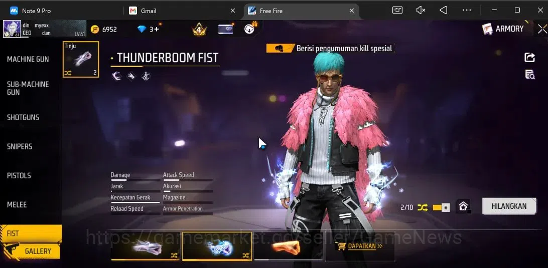 Free Fire Accounts Indonesia|M1887 Sterling Conqueror Lv5,Emerald P|A image 10