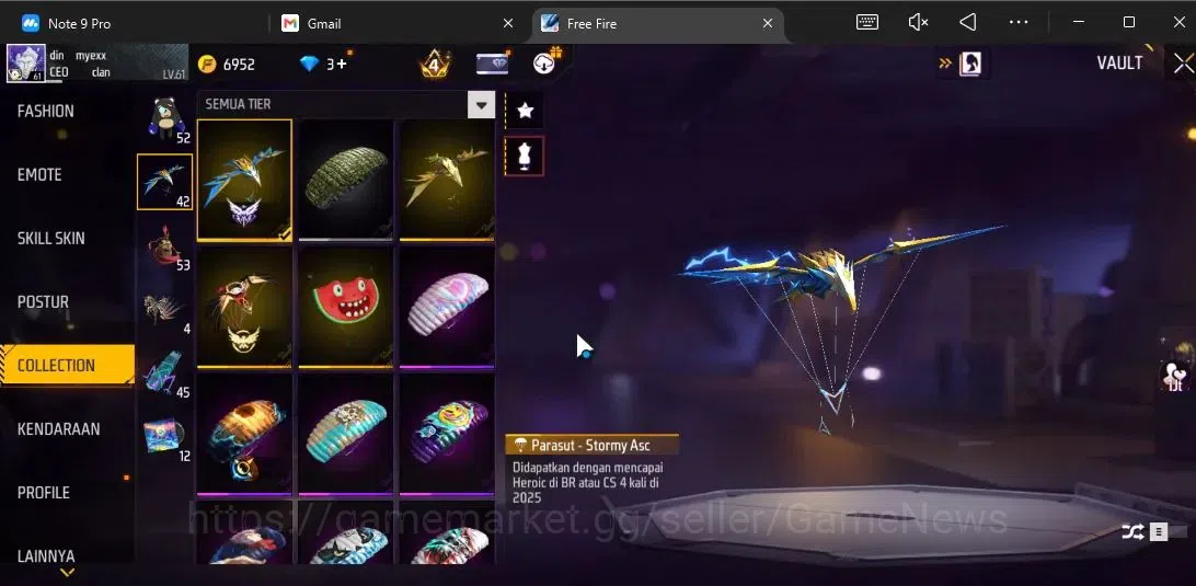 Free Fire Accounts Indonesia|M1887 Sterling Conqueror Lv5,Emerald P|A image 14