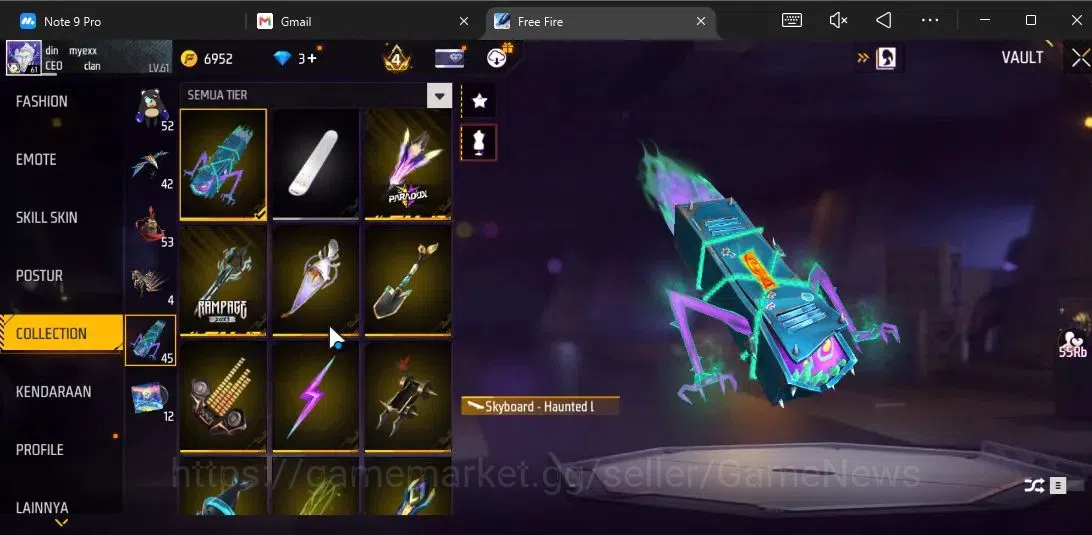 Free Fire Accounts Indonesia|M1887 Sterling Conqueror Lv5,Emerald P|A image 17