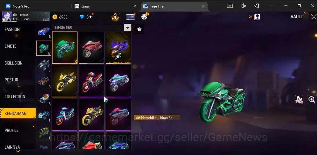 Free Fire Accounts Indonesia|M1887 Sterling Conqueror Lv5,Emerald P|A image 19