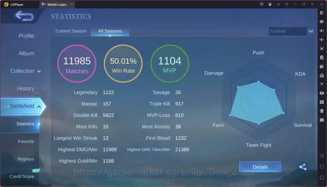 Mobile Legends: Bang Bang Accounts Global|Hero 132|Skin 367|Exalted|Legend GS|Naruto  image 19