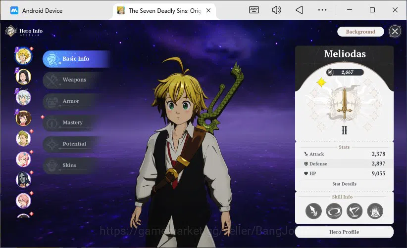 The Seven Deadly Sins: Origin Accounts SEA | Lv15 Starter-Mid | 3SSR Meliodas P1, Diane P image 3