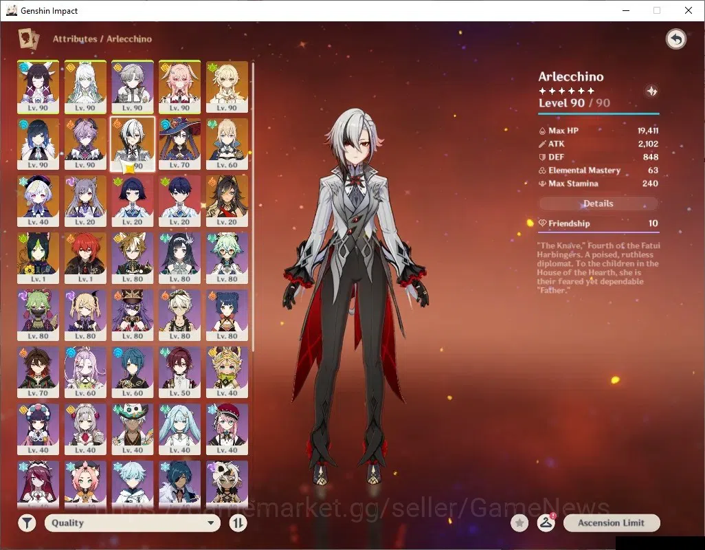 Genshin Impact Accounts ASIA|AR 58|6 Limited+6(*5Wep)|(Zibai C2,Arlecchino image 8