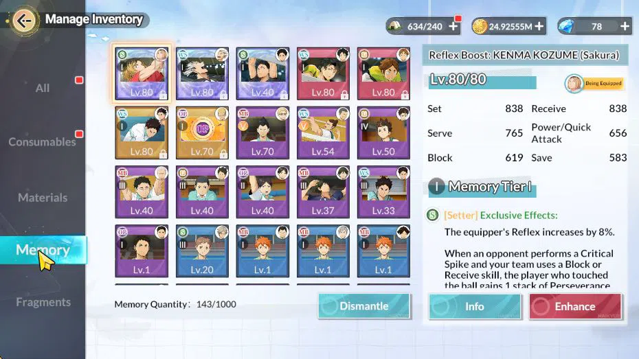 HAIKYU!! FLY HIGH Accounts [SEA] Lv51 | 2 SP (Kenma,Bokuto)+Memo 2 UR (Sakusa image 13