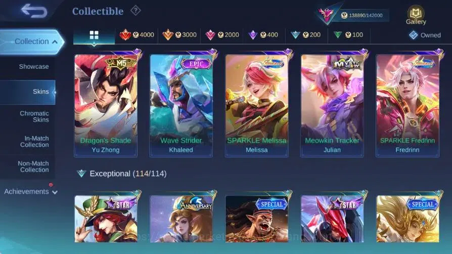 Mobile Legends: Bang Bang Accounts Global|Skin445|Exalted|Legend Alucard|Collector Al image 5