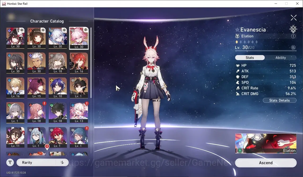 Honkai Star Rail Accounts Others Asia|2 GC|TL 20|9 Limited| Evanescia,YaoGuang,Sparkle,Lingsha,Archer,Kafka,R Mei 1