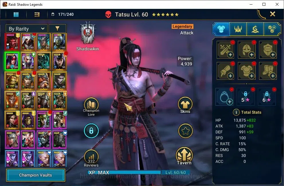 Raid: Shadow Legends Accounts Lv51 916 Power|1 Mythic[Komidus]+17 Legendary(Ezio image 6