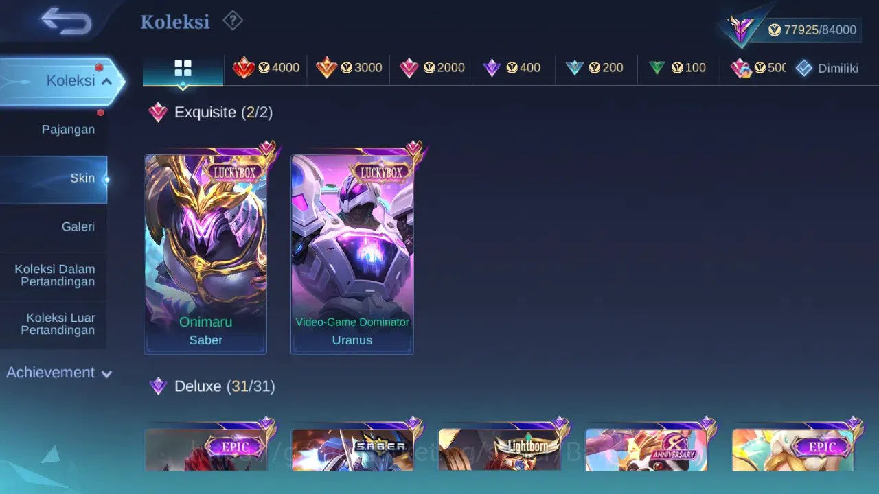 Mobile Legends: Bang Bang Accounts GLOBAL Hero 132 Skin 298 | Legend Lunox | Aspirant image 3