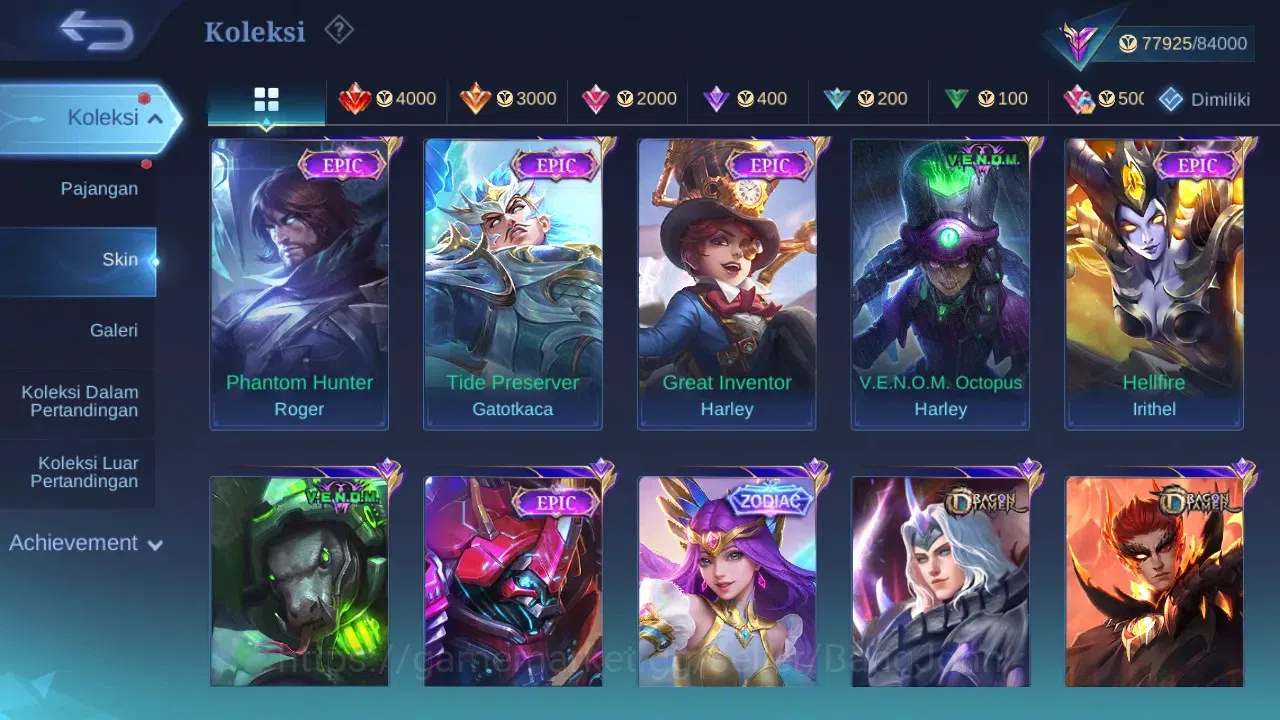 Mobile Legends: Bang Bang Accounts GLOBAL Hero 132 Skin 298 | Legend Lunox | Aspirant image 5