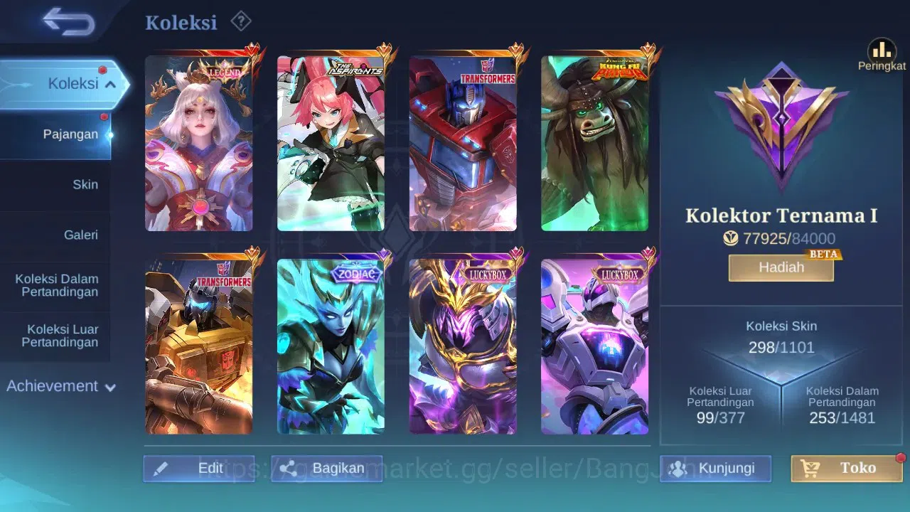 Mobile Legends: Bang Bang Accounts GLOBAL Hero 132 Skin 298 | Legend Lunox | Aspirant image 7