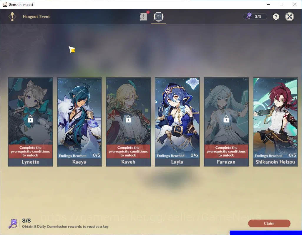 Genshin Impact Accounts Mid Game ASIA|AR 58|10 Limited +4(5*Weapon)|[NeuvilletteC2+sign,Kazuha+sign],NahidaC2|2skin|MC 14