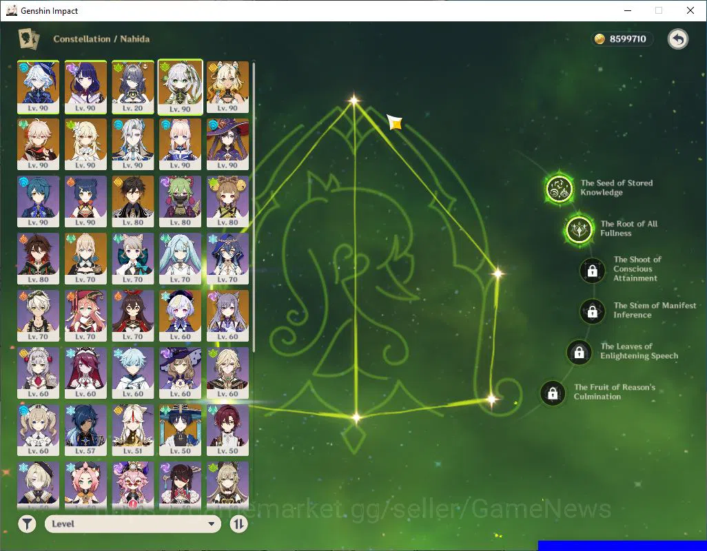 Genshin Impact Accounts Mid Game ASIA|AR 58|10 Limited +4(5*Weapon)|[NeuvilletteC2+sign,Kazuha+sign],NahidaC2|2skin|MC 3