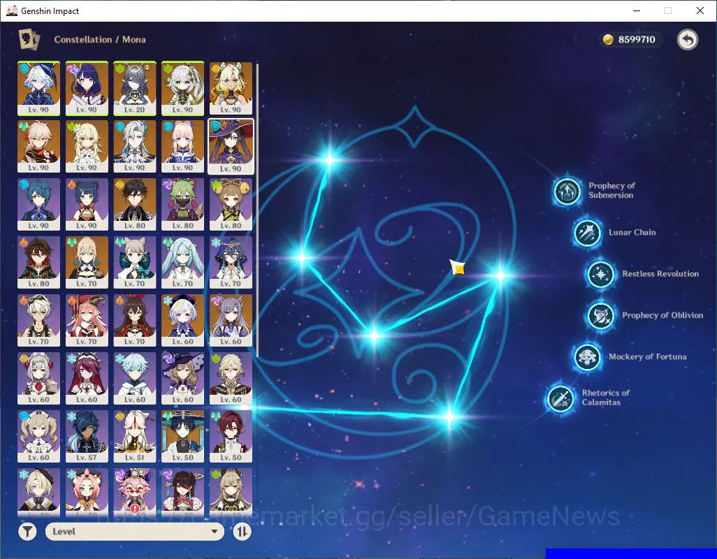 Genshin Impact Accounts Mid Game ASIA|AR 58|10 Limited +4(5*Weapon)|[NeuvilletteC2+sign,Kazuha+sign],NahidaC2|2skin|MC 5