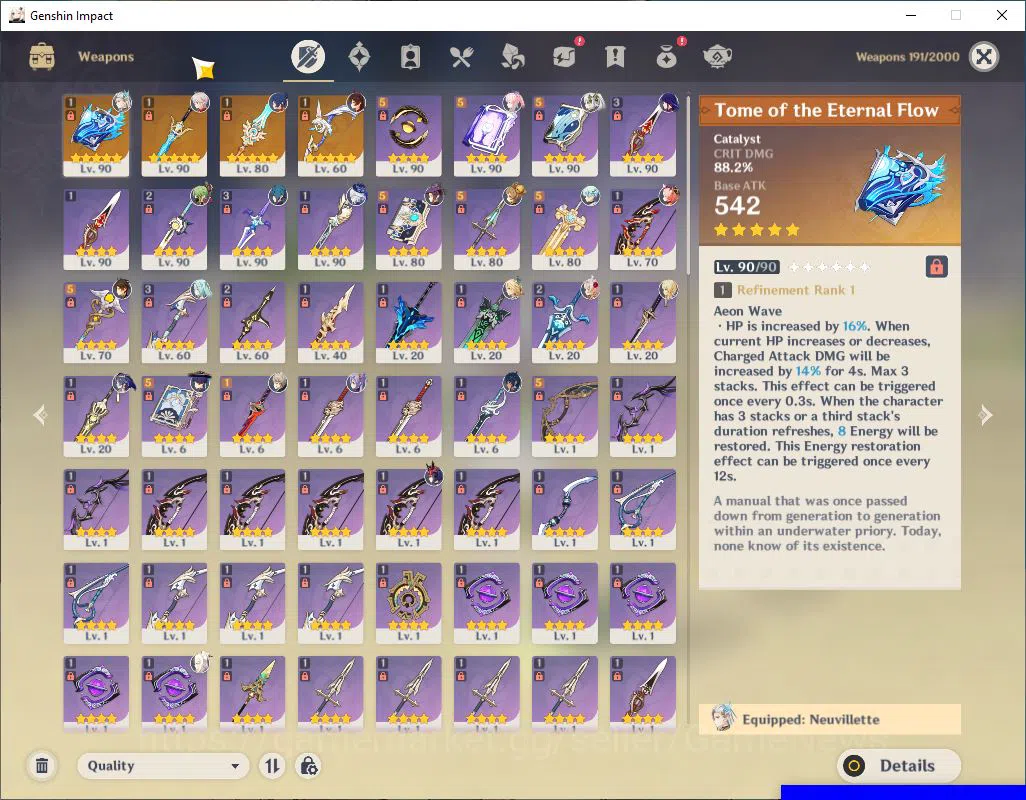 Genshin Impact Accounts Mid Game ASIA|AR 58|10 Limited +4(5*Weapon)|[NeuvilletteC2+sign,Kazuha+sign],NahidaC2|2skin|MC 6