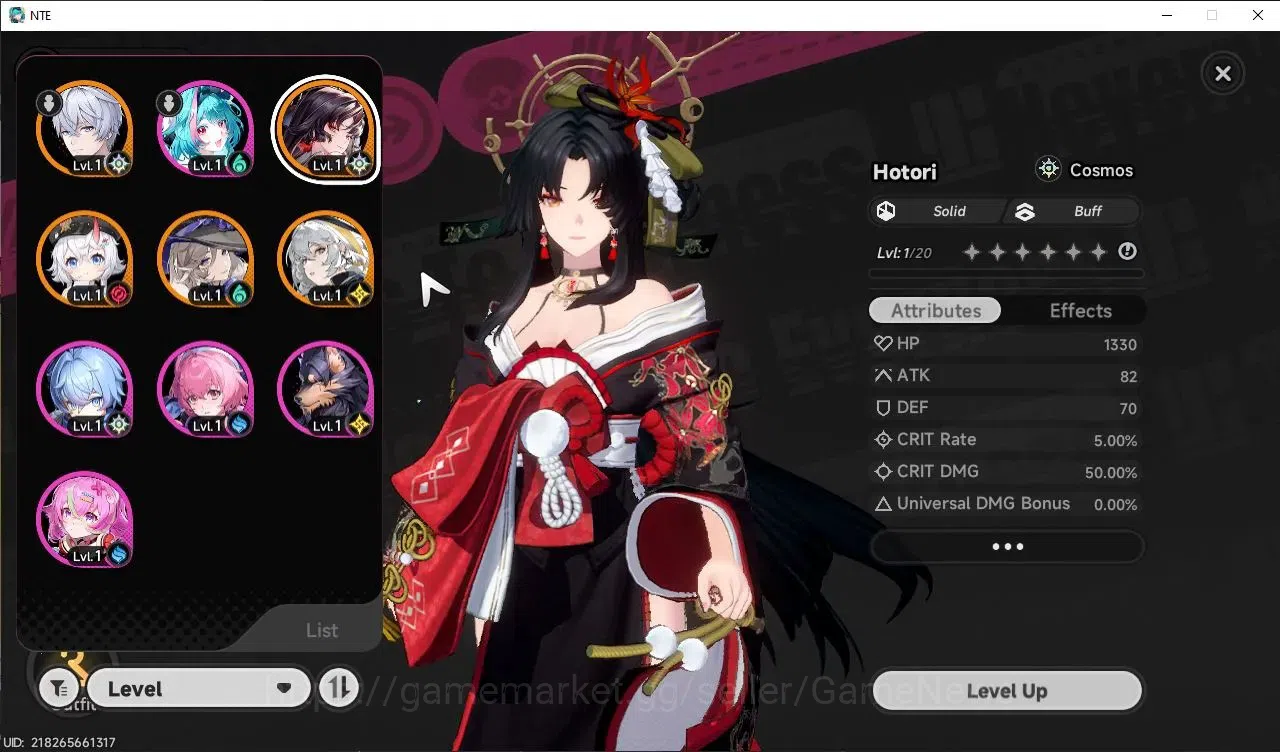 Neverness to Everness Accounts Global Europe |HL 3| 4 SSR Hotori, Sakiri, Jiuyuan, Hathor |5 SR [Skia,Haniel,Aurelia]|Male 2
