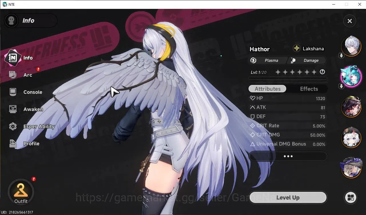 Neverness to Everness Accounts Global Europe |HL 3| 4 SSR Hotori, Sakiri, Jiuyuan, Hathor |5 SR [Skia,Haniel,Aurelia]|Male 3