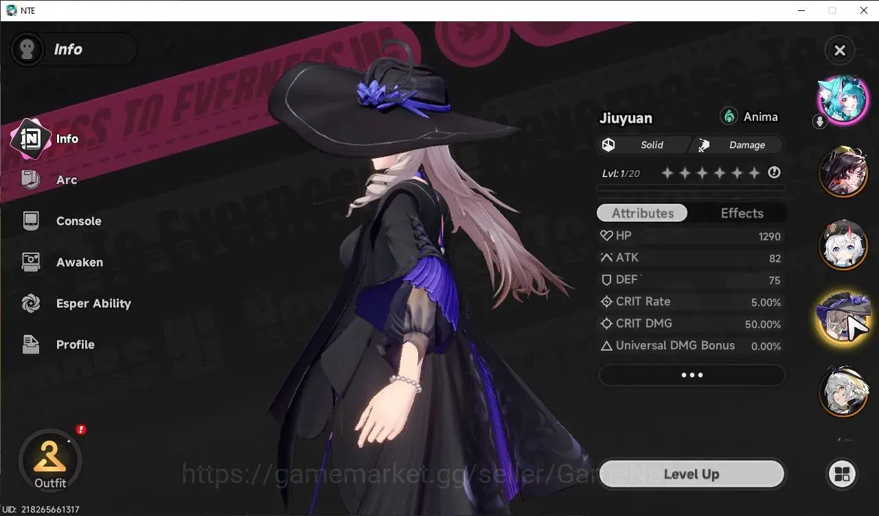 Neverness to Everness Accounts Global Europe |HL 3| 4 SSR Hotori, Sakiri, Jiuyuan, Hathor |5 SR [Skia,Haniel,Aurelia]|Male 4