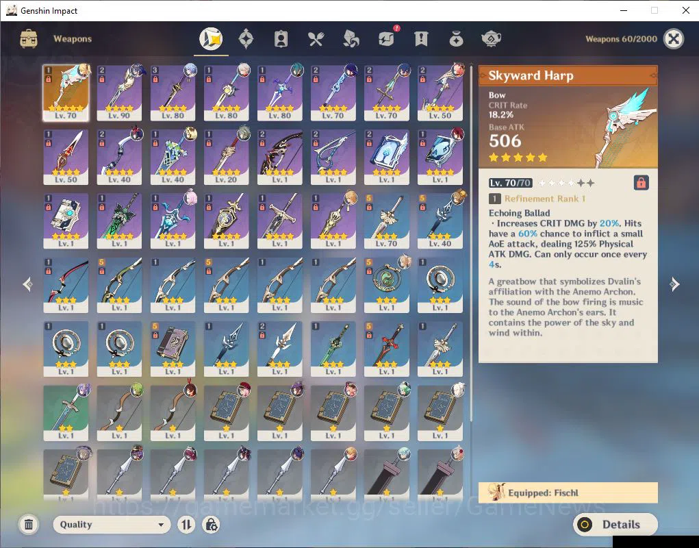 Genshin Impact Accounts ASIA|AR 50|12800 Primo|4 Limited+1(*5Weapon)|Raide image 5