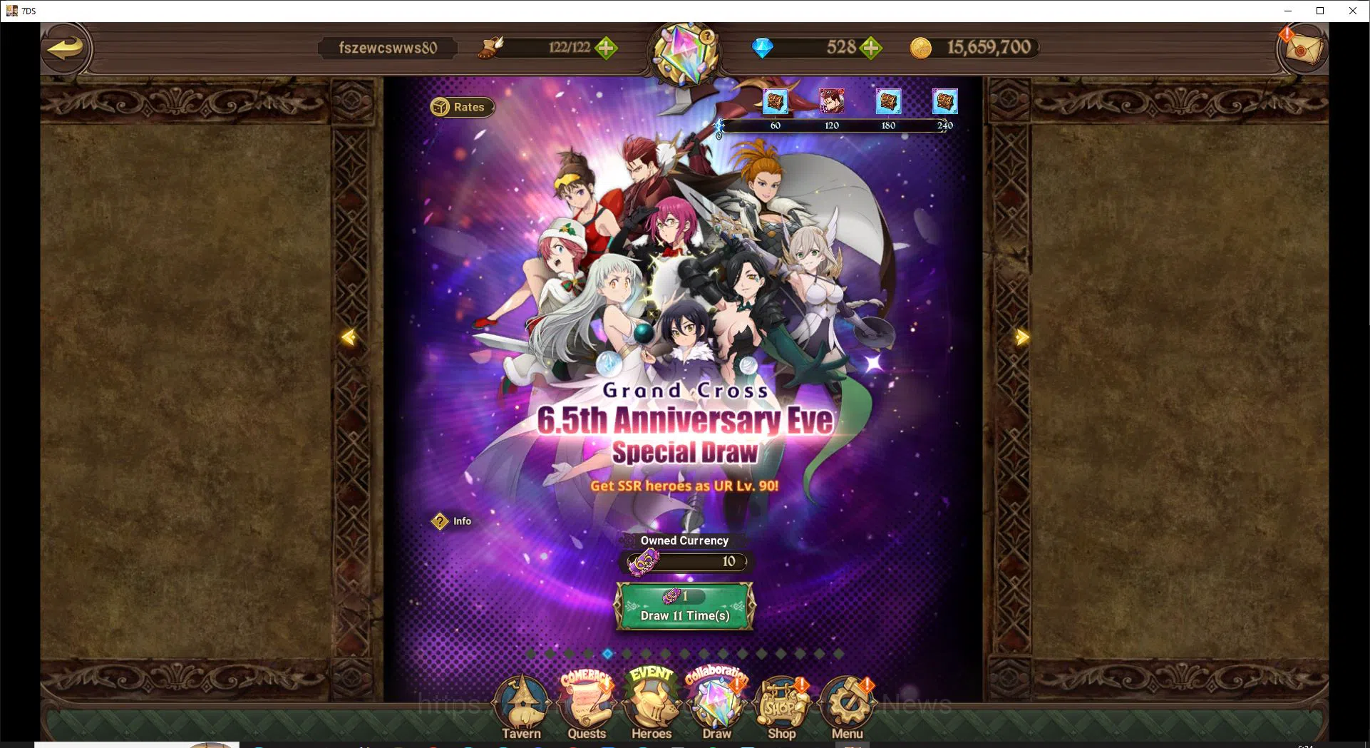 The Seven Deadly Sins: Grand Cross Accounts Starter Global Lvl 3|528 Gems|3 UR + Collab (Cocytus)+ ( Merlin&Escanorc, Demon 5