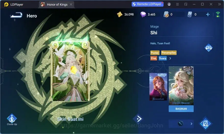 Honor of Kings Accounts Global | 47H/44S | 2 LGD Li Xin, Lady Sun | 2 Lord image 6