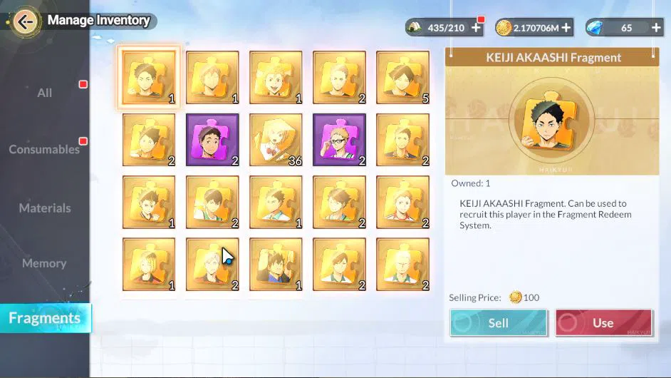 HAIKYU!! FLY HIGH Accounts SEA Lvl 34| 1 SP [Yu Nishinoya + Memo] 1 UR[Tobio Kageyama + Memo] +10 11