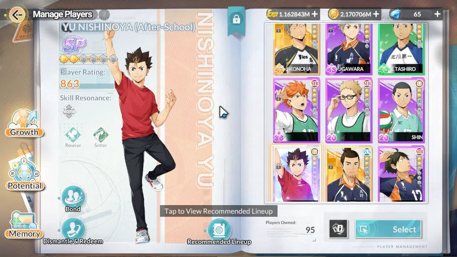 HAIKYU!! FLY HIGH Accounts SEA Lvl 34| 1 SP [Yu Nishinoya + Memo] 1 UR[Tobio Kageyama + Memo] +10 2