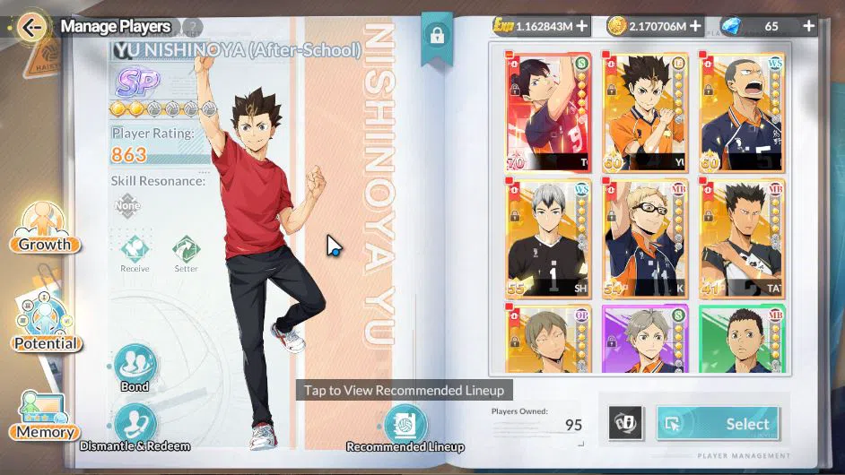 HAIKYU!! FLY HIGH Accounts SEA Lvl 34| 1 SP [Yu Nishinoya + Memo] 1 UR[Tobio Kageyama + Memo] +10 3