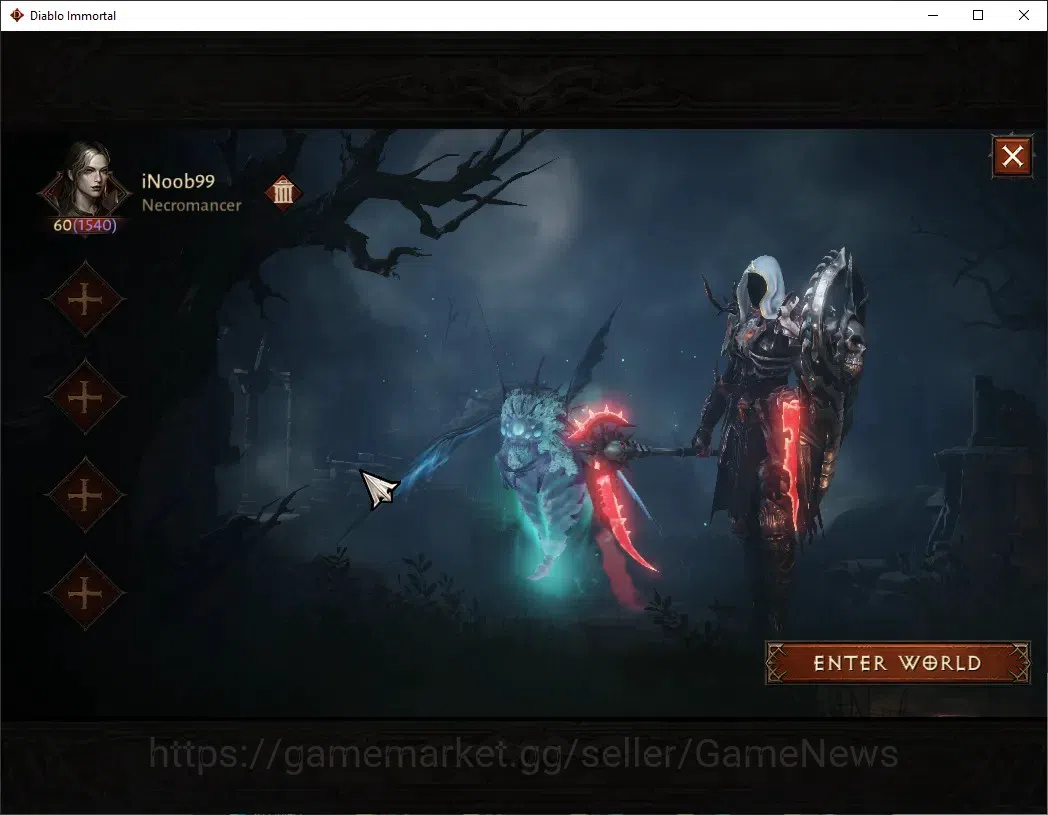 Diablo Immortal Accounts High-End SEA - Verathiel|CS ON|Lv 60 (1540)|Necromancer|CR 60K|Resonance 839|Paragon 1