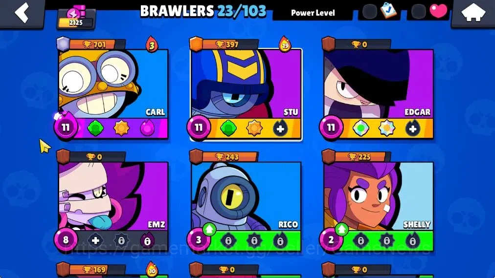 Brawl Stars Accounts 2125 Trophy|23 Brawlers 3 Max(Edgar,Stu,Carl)|3370 image 7