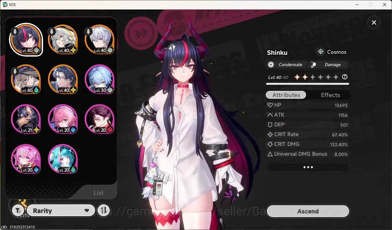 Neverness to Everness Accounts SEA|Hunter Lv 27|4 S-Class/2 Limited [Shinku,Chaos]+Sign|6 A-Class|MC Female|TakeMail Check 2
