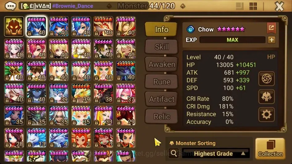 Summoners War: Sky Arena Accounts GLOBAL Lv 41|1 LD[Laima]|17 Total NB5[Ereshion,Cho image 10