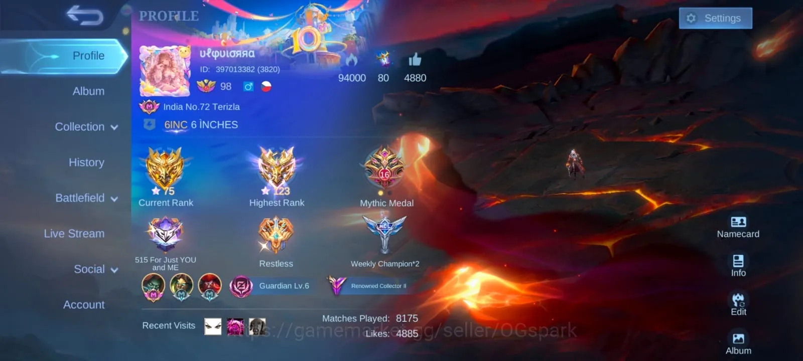 Mobile Legends: Bang Bang Accounts Collector Global | Renowned 2 | Transformer roger |lesley annual |natalia collector 1