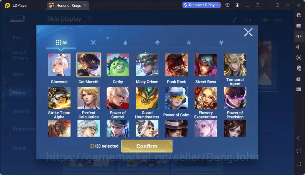 Honor of Kings Accounts Rare Skin Global|113H 183S|Legend:Musashi,Wukong|GM Gan&Mo|LOM Guiguzi|LNY 11