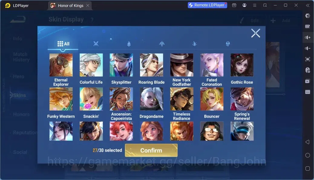 Honor of Kings Accounts Rare Skin Global|113H 183S|Legend:Musashi,Wukong|GM Gan&Mo|LOM Guiguzi|LNY 12