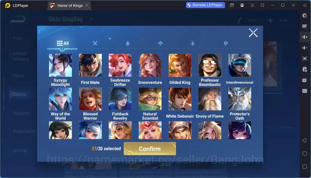 Honor of Kings Accounts Rare Skin Global|113H 183S|Legend:Musashi,Wukong|GM Gan&Mo|LOM Guiguzi|LNY 13