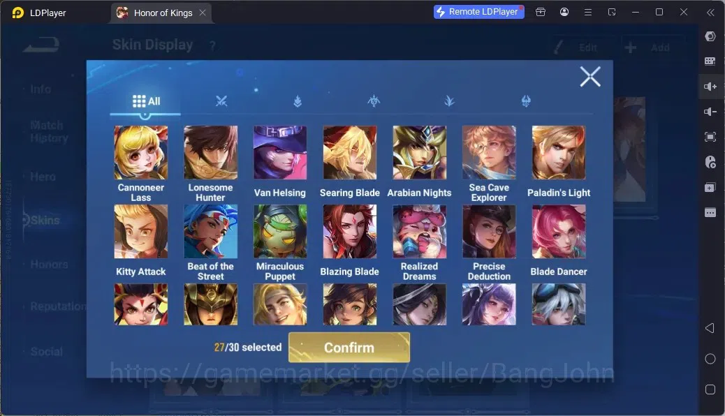 Honor of Kings Accounts Rare Skin Global|113H 183S|Legend:Musashi,Wukong|GM Gan&Mo|LOM Guiguzi|LNY 16