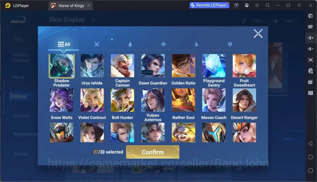 Honor of Kings Accounts Rare Skin Global|113H 183S|Legend:Musashi,Wukong|GM Gan&Mo|LOM Guiguzi|LNY 8