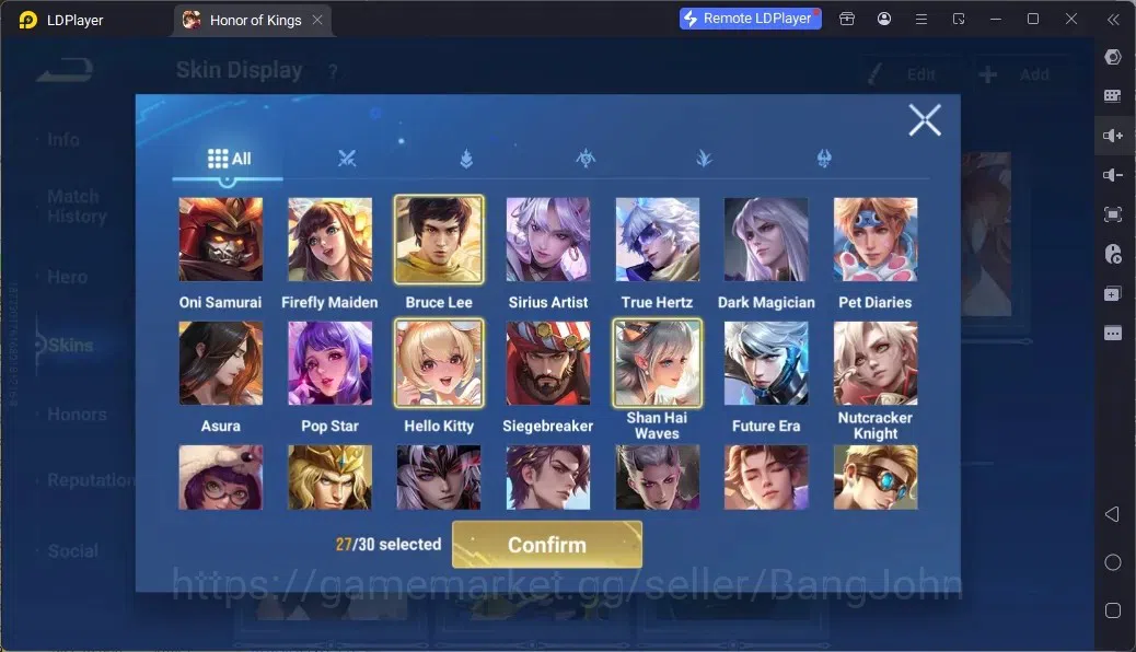 Honor of Kings Accounts Rare Skin Global|113H 183S|Legend:Musashi,Wukong|GM Gan&Mo|LOM Guiguzi|LNY 9
