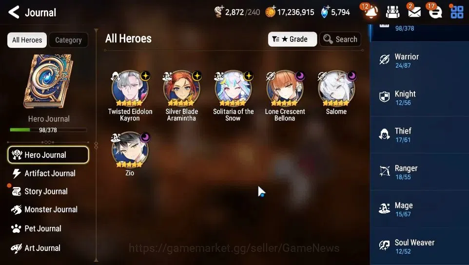 Epic Seven Accounts Limited Hero GLOBAL Unverif|New Era|6 ML(Salome,Solitaria otS,LC Bellona,Etc)+TA Coli,Setsuka,Etc|PoH 6