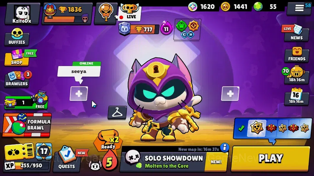 Brawl Stars Accounts 1836 Trophy|25 Brawlers 2 Max(Bibi,Kit)|5 Epic(Ama image 1