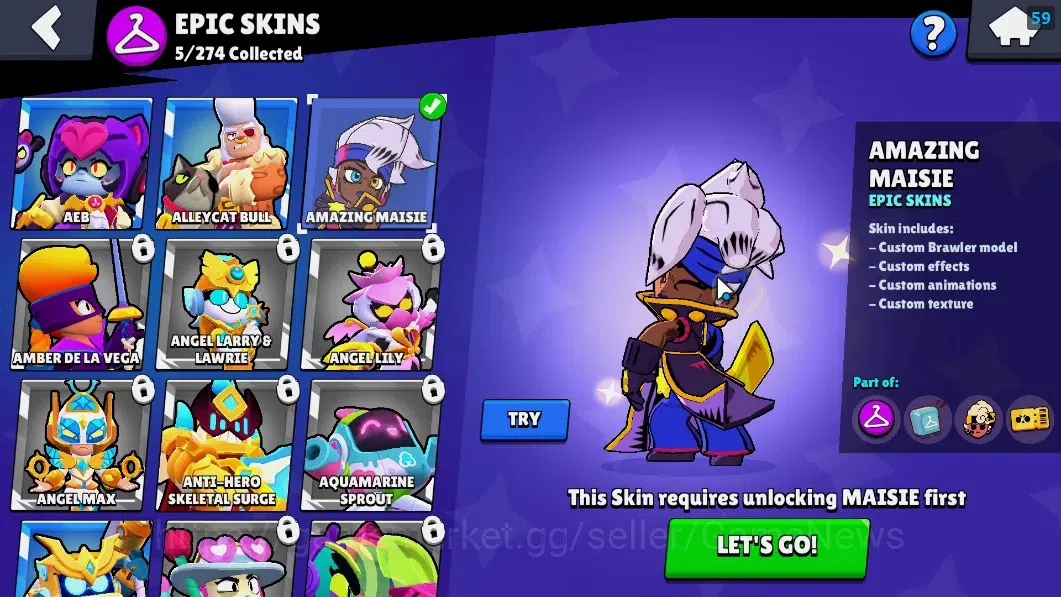 Brawl Stars Accounts 1836 Trophy|25 Brawlers 2 Max(Bibi,Kit)|5 Epic(Ama image 12