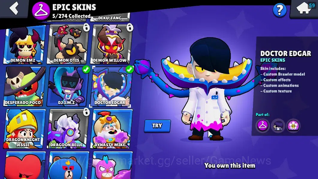Brawl Stars Accounts 1836 Trophy|25 Brawlers 2 Max(Bibi,Kit)|5 Epic(Ama image 14