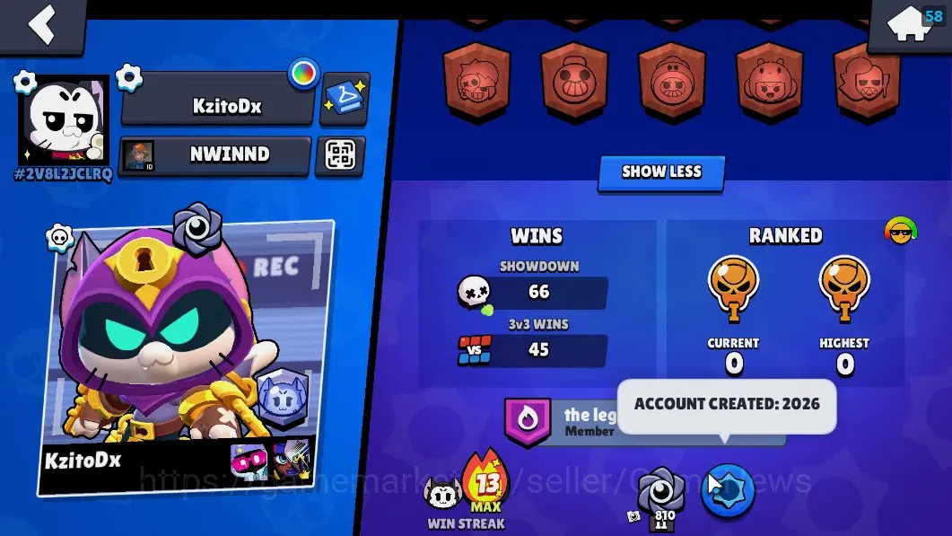 Brawl Stars Accounts 1836 Trophy|25 Brawlers 2 Max(Bibi,Kit)|5 Epic(Ama image 3