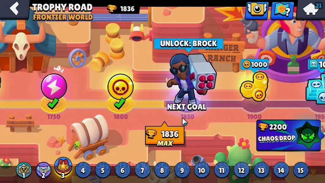 Brawl Stars Accounts 1836 Trophy|25 Brawlers 2 Max(Bibi,Kit)|5 Epic(Ama image 5