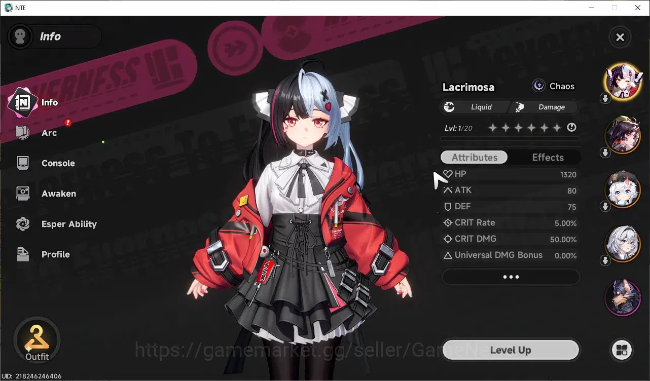 Neverness to Everness Accounts GLOBAL Southeast Asia|HL 3|3 SSR (Lacrimosa,Hotori image 3