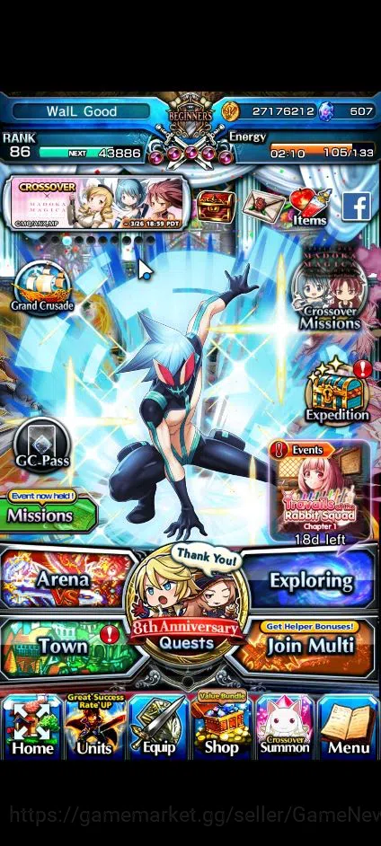 Grand Summoners Accounts Global|Rank 86|1 Sp Art|13 Ascend|InumutaTW,S Miyu image 1