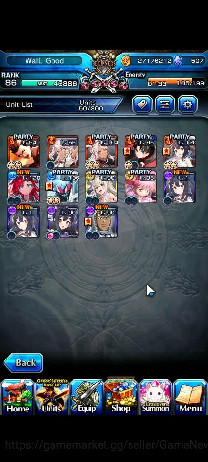Grand Summoners Accounts Global|Rank 86|1 Sp Art|13 Ascend|InumutaTW,S Miyu image 5