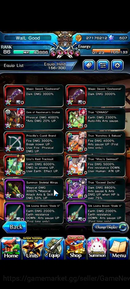 Grand Summoners Accounts Global|Rank 86|1 Sp Art|13 Ascend|InumutaTW,S Miyu image 6